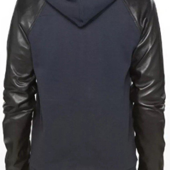 Marc Jacobs Lambs Leather Raglan Sleeve hoodie - Picture 2 of 8